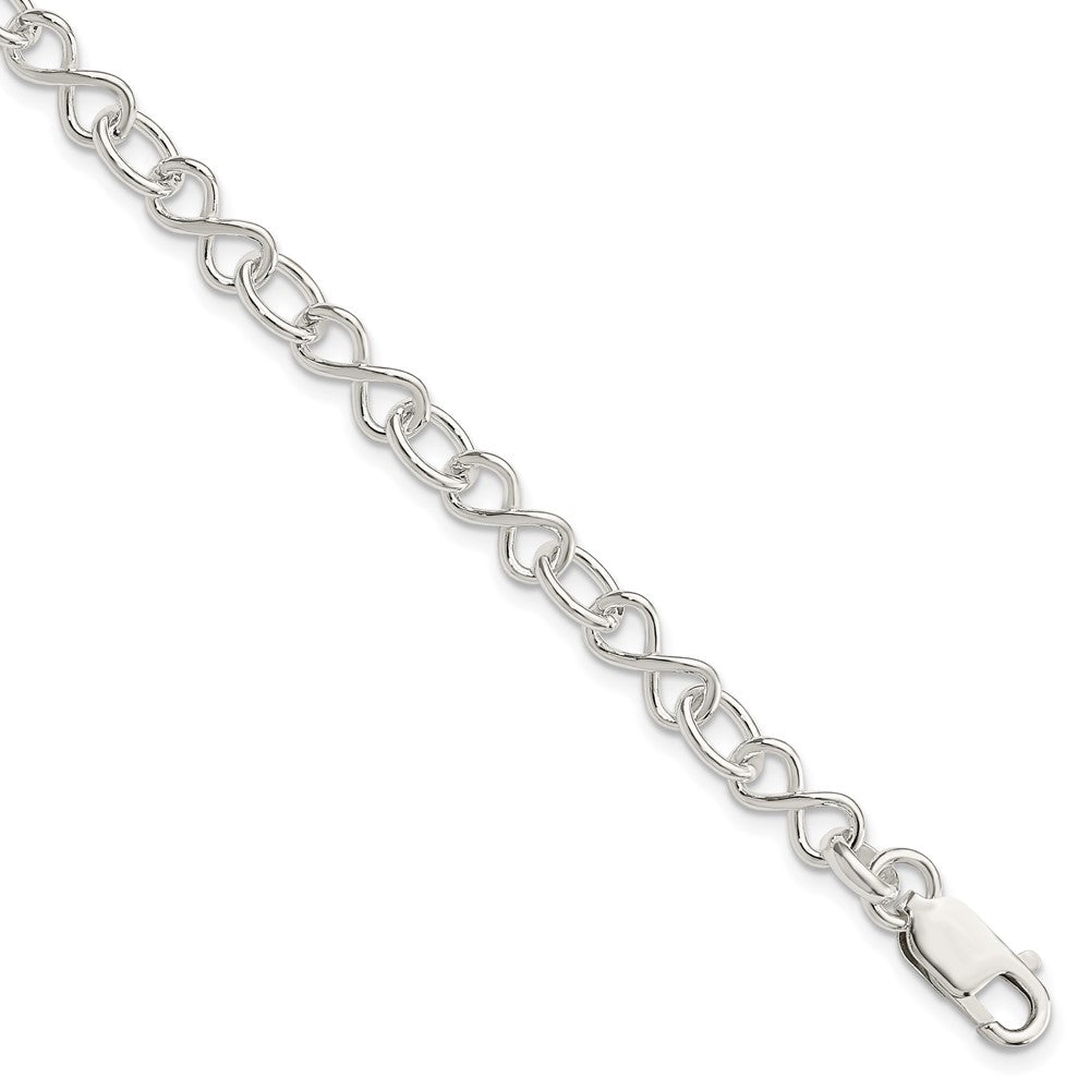 Sterling Silver Polished Fancy Link Bracelet QG3025-7.5