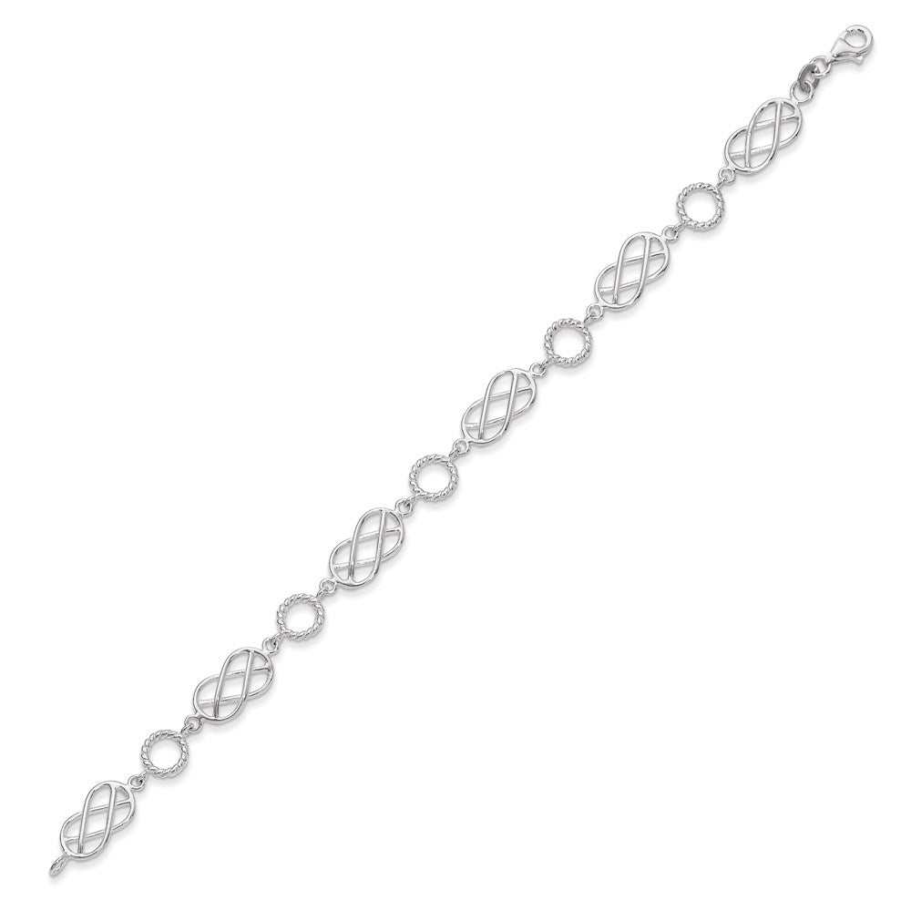 Sterling Silver Pretzel Circle Bracelet QG3026-7.25