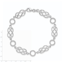 Sterling Silver Pretzel Circle Bracelet QG3026-7.25