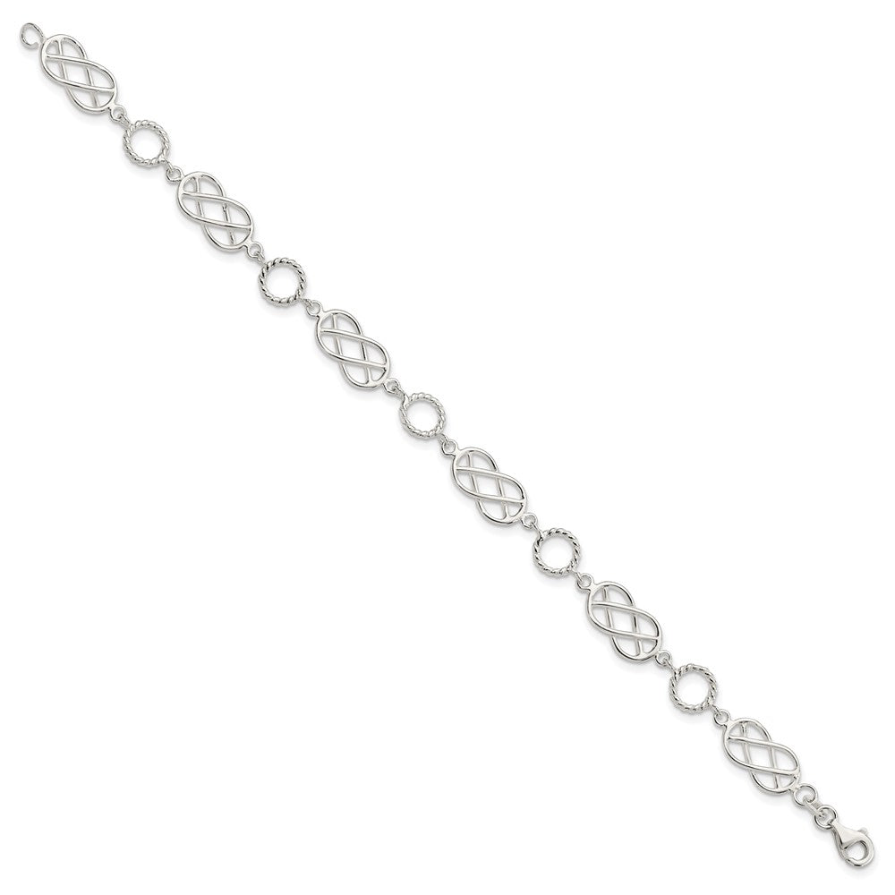 Sterling Silver Pretzel Circle Bracelet QG3026-7.25