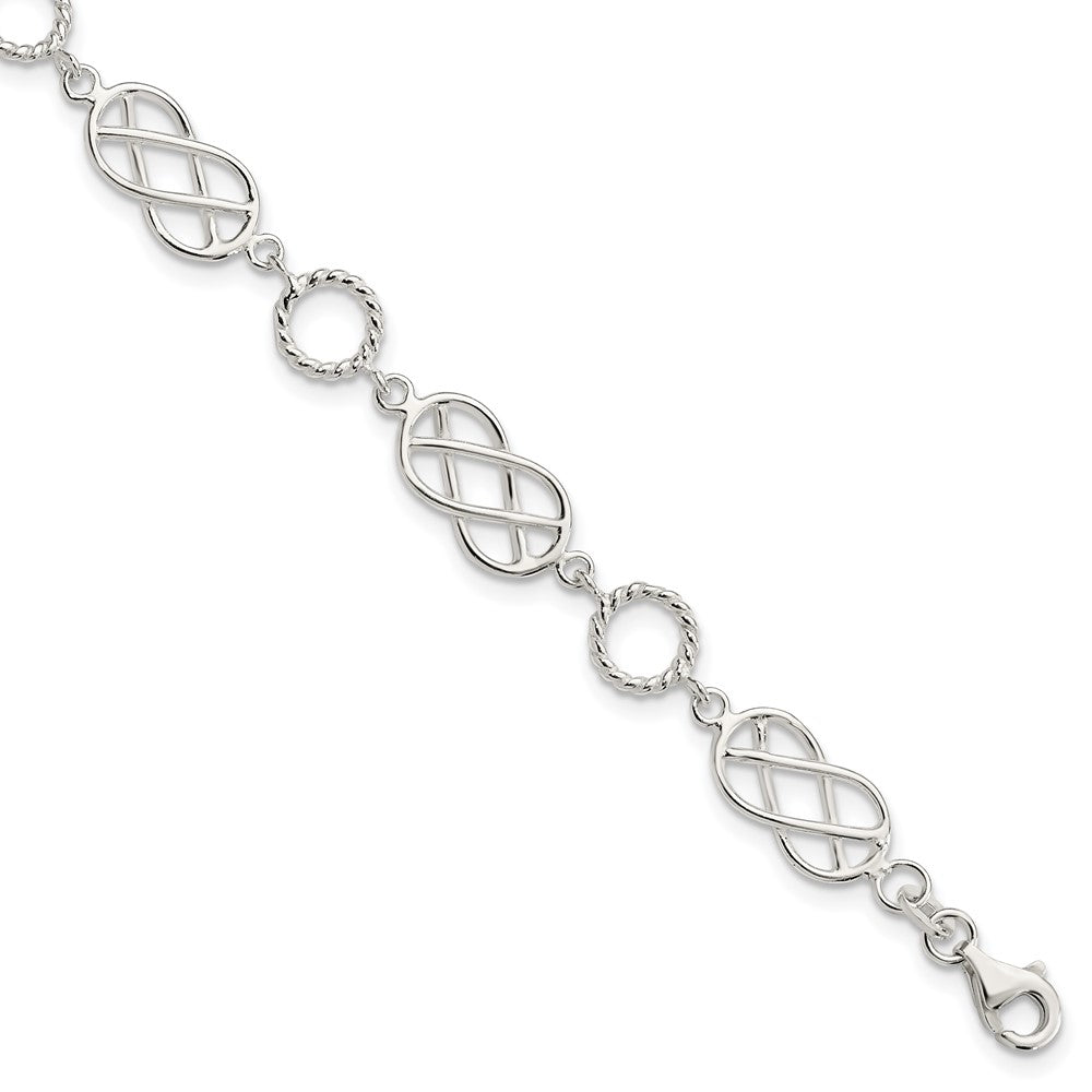 Sterling Silver Pretzel Circle Bracelet QG3026-7.25