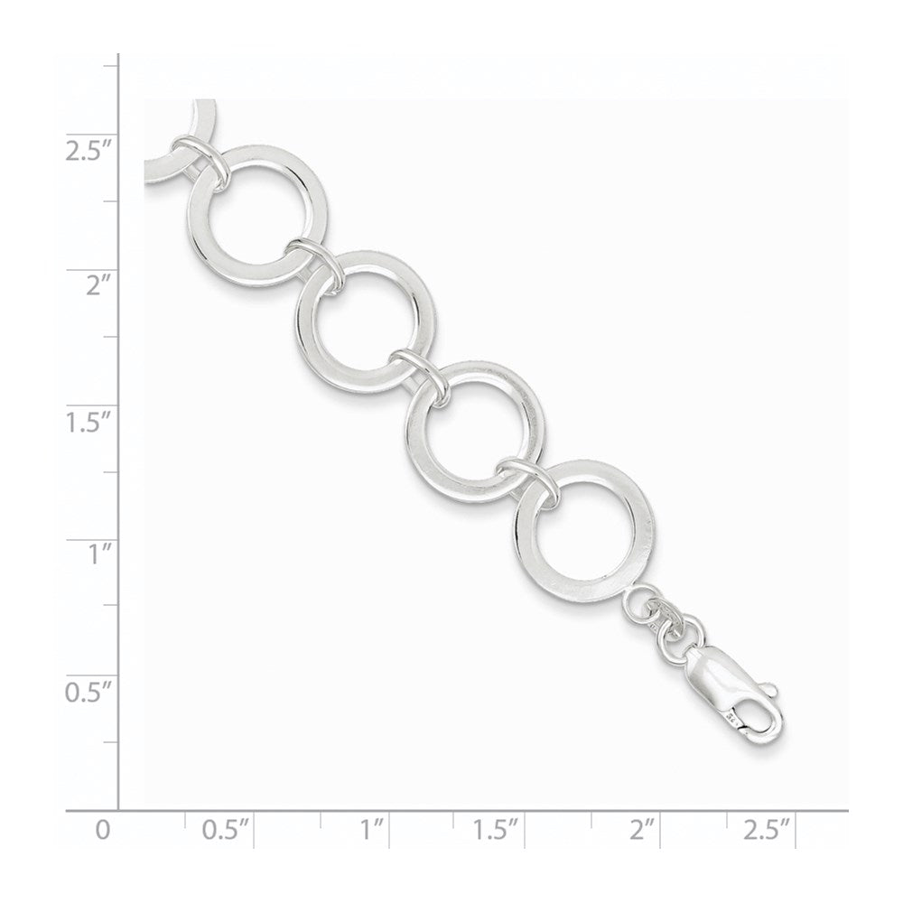 Sterling Silver Circle Link Bracelet QG3035-7.5