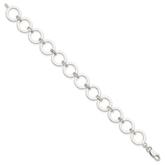 Sterling Silver Circle Link Bracelet QG3035-7.5