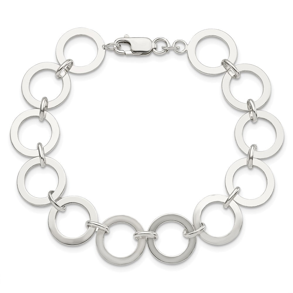 Sterling Silver Circle Link Bracelet QG3035-7.5
