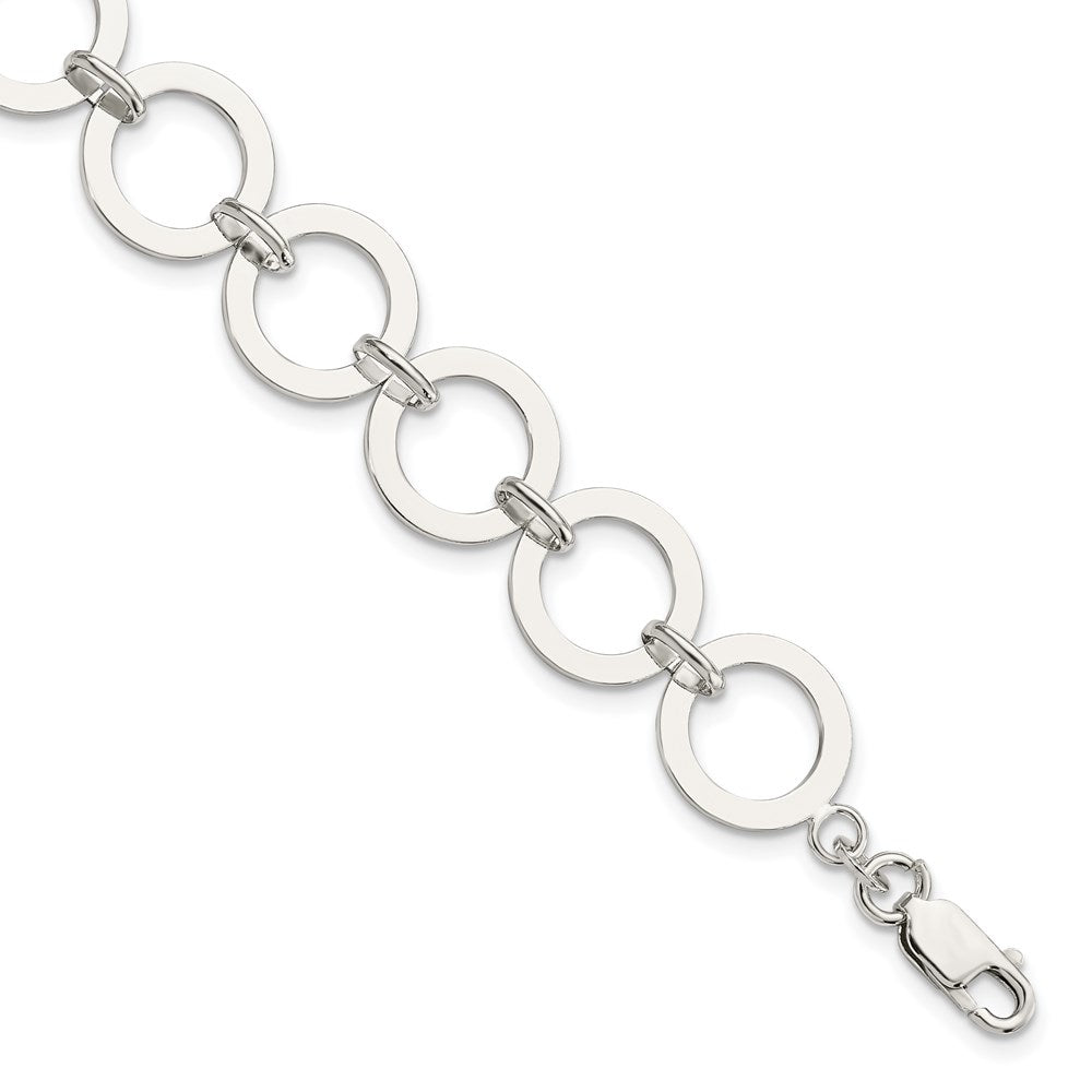 Sterling Silver Circle Link Bracelet QG3035-7.5