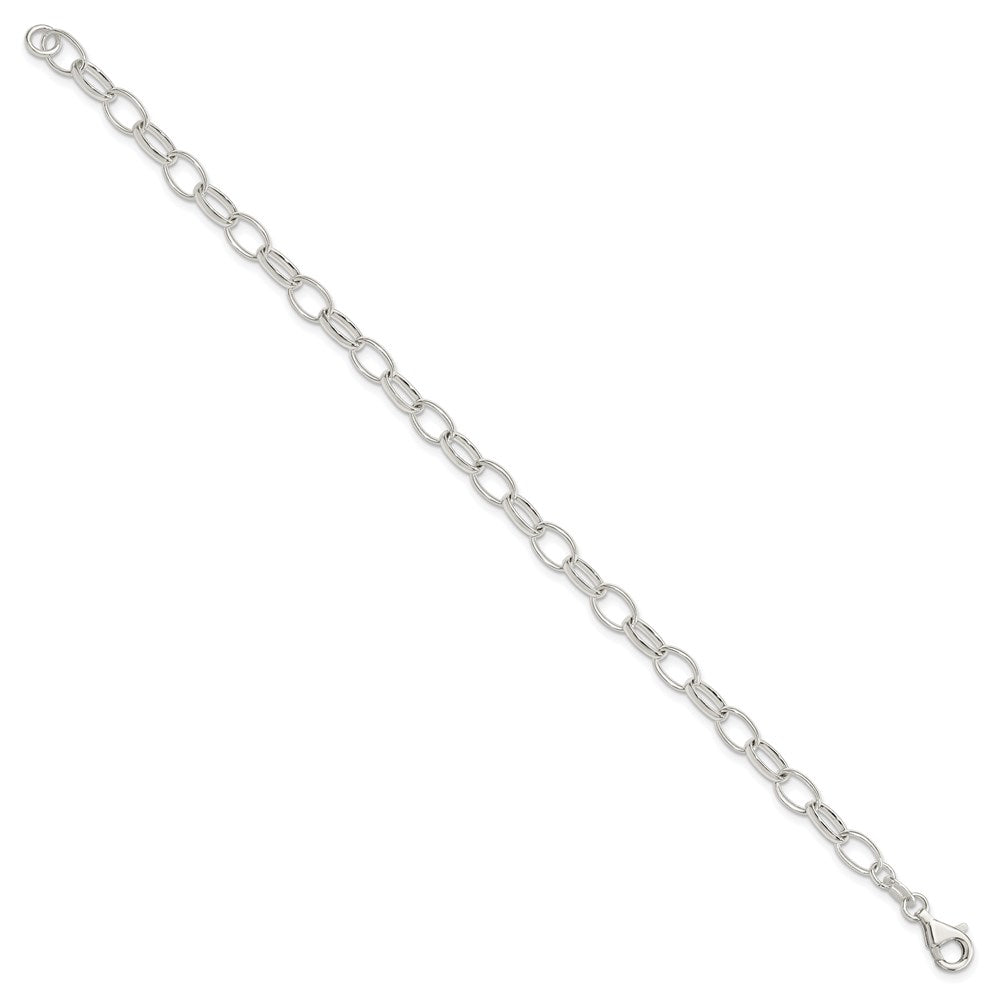 Sterling Silver Polished Fancy Link Bracelet QG3076-7.5