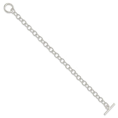 Sterling Silver Polished Fancy Link Toggle Bracelet QG3077-7.5