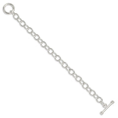 Sterling Silver Polished Fancy Link Toggle Bracelet QG3080-7.5