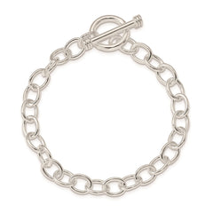 Sterling Silver Polished Fancy Link Toggle Bracelet QG3080-7.5