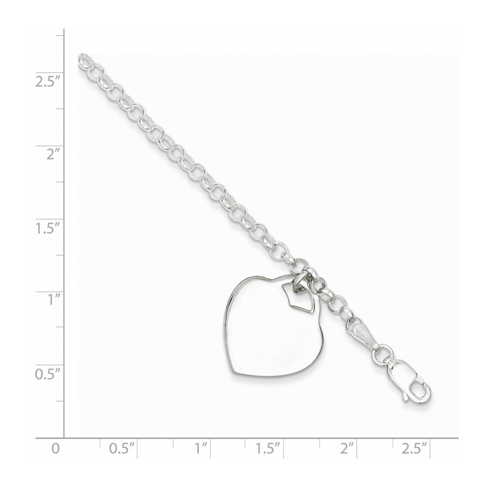 Sterling Silver Engraveable Heart Bracelet QG3087-7