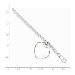 Sterling Silver Engraveable Heart Bracelet QG3087-7