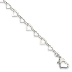 Sterling Silver Linked Heart Bracelet QG3089-7.5
