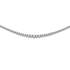 Sterling Shimmer Sterling Silver Rhodium-plated 17 inch 180 Stone Graduated CZ Necklace QG3129-17