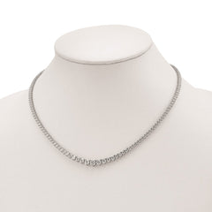 Sterling Shimmer Sterling Silver Rhodium-plated 17 inch 157 Stone Graduated CZ Necklace QG3130-17