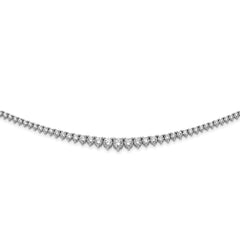 Sterling Shimmer Sterling Silver Rhodium-plated 17 inch 157 Stone Graduated CZ Necklace QG3130-17