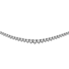 Sterling Shimmer Sterling Silver Rhodium-plated 17 inch 132 Stone Graduated CZ Necklace QG3131-17