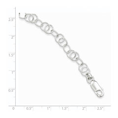 Sterling Silver Polished and Textured Fancy Bracelet QG3222-7.5