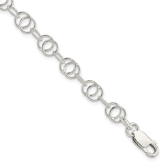 Sterling Silver Polished and Textured Fancy Bracelet QG3222-7.5