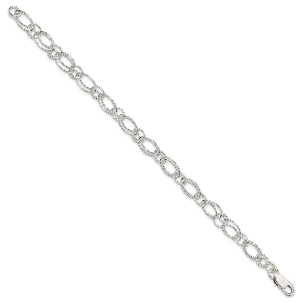 Sterling Silver Polished Oval Link Bracelet QG3225-7.5