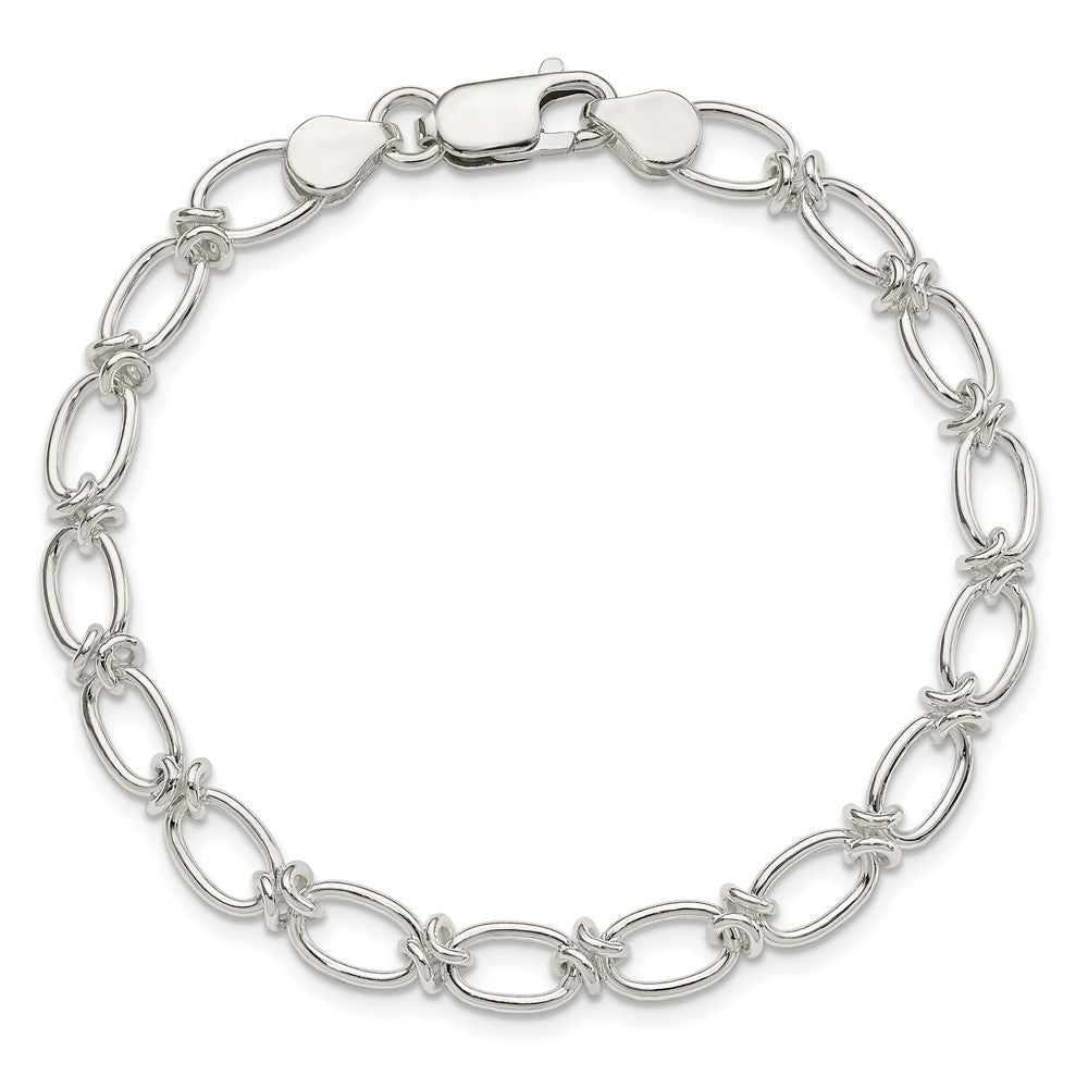 Sterling Silver Polished Oval Link Bracelet QG3226-7.5