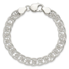 Sterling Silver Polished and Textured Fancy Bracelet QG3229-7.5