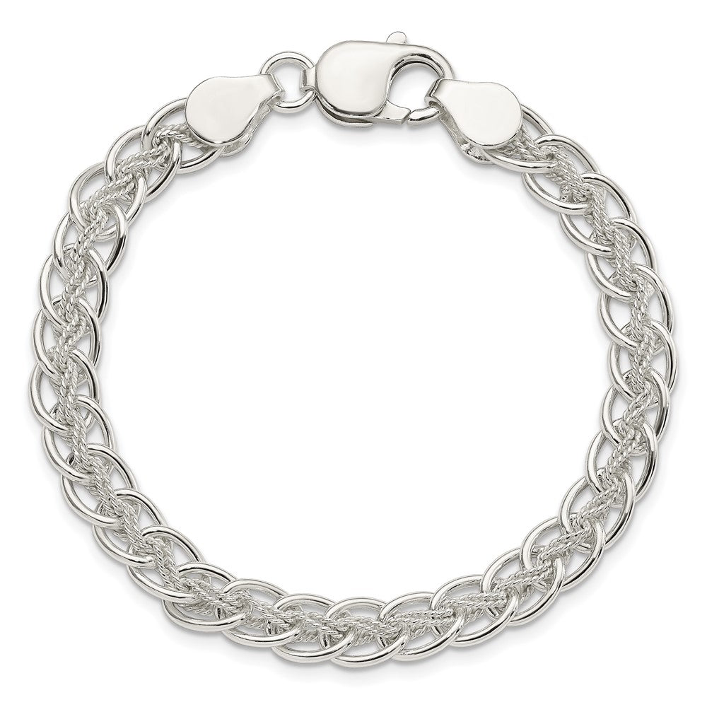 Sterling Silver Polished and Textured Fancy Bracelet QG3230-7.5