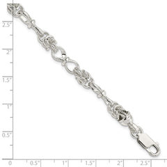 Sterling Silver Polished and Textured Fancy Bracelet QG3231-7.5