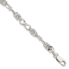 Sterling Silver Polished and Textured Fancy Bracelet QG3231-7.5