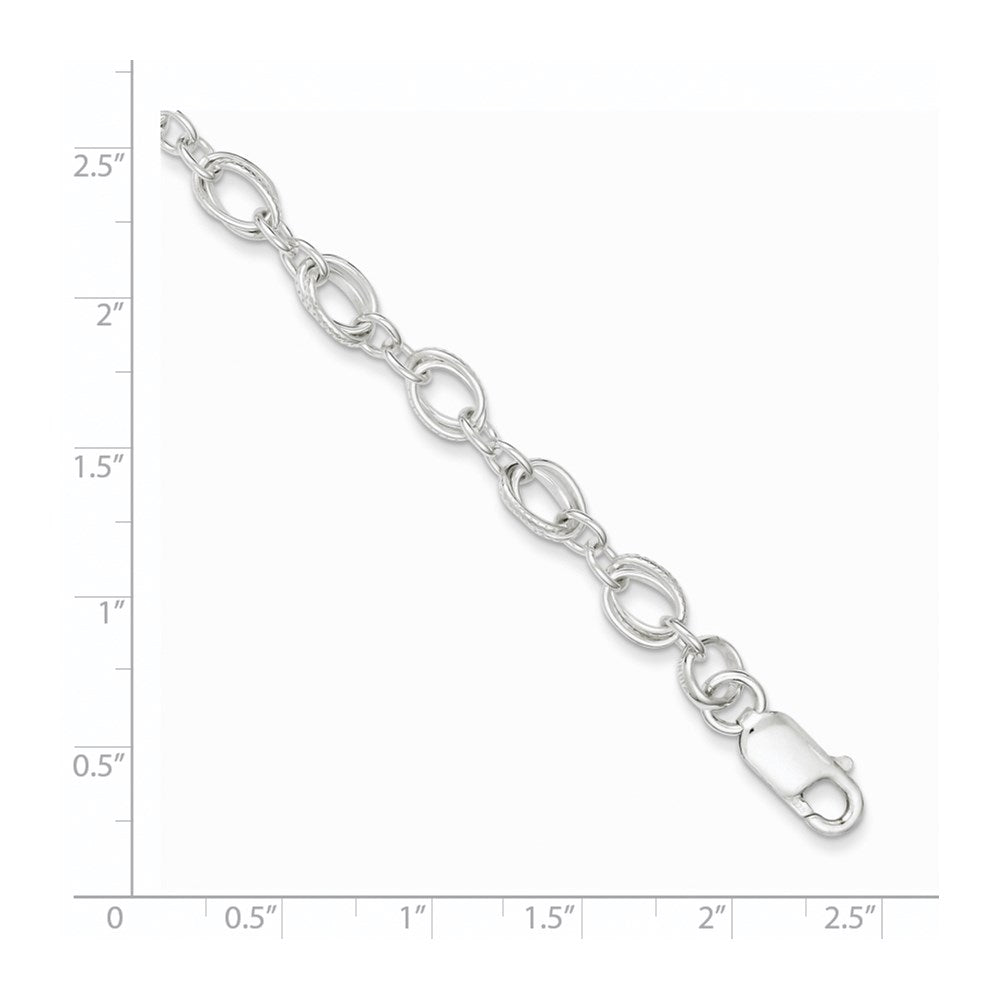 Sterling Silver Polished and Textured 5.5mm Fancy Bracelet QG3246-7.5