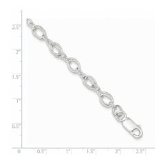 Sterling Silver Polished and Textured 5.5mm Fancy Bracelet QG3246-7.5