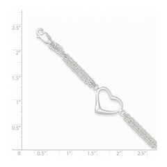 Sterling Silver Heart Bracelet QG3268-7.5