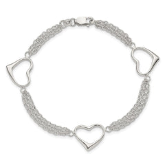 Sterling Silver Heart Bracelet QG3268-7.5
