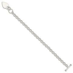 Sterling Silver Polished Heart Bracelet QG3274-7.5