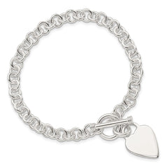 Sterling Silver Polished Heart Bracelet QG3274-7.5