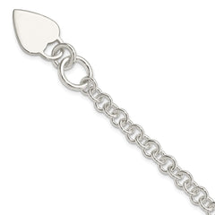 Sterling Silver Polished Heart Bracelet QG3274-7.5