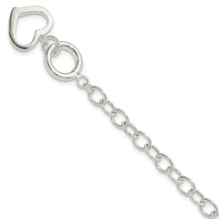 Sterling Silver Open Link Heart Bracelet QG3278-7.5