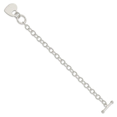 Sterling Silver Polished Engraveable Heart Bracelet QG3279-7.5