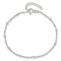 Sterling Silver with 1in Ext Fancy Bracelet QG3296-7