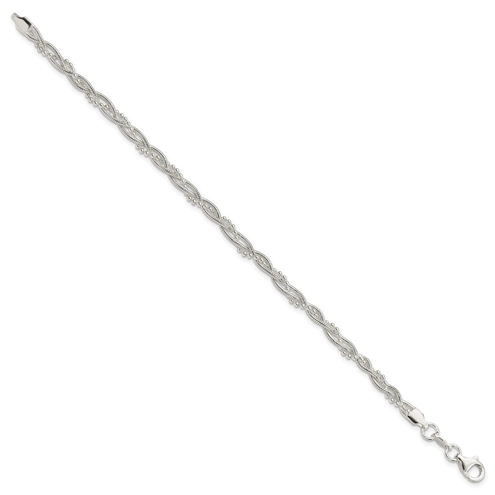 Sterling Silver Fancy Braided Bracelet QG3299-7.5