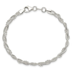 Sterling Silver Fancy Braided Bracelet QG3299-7.5