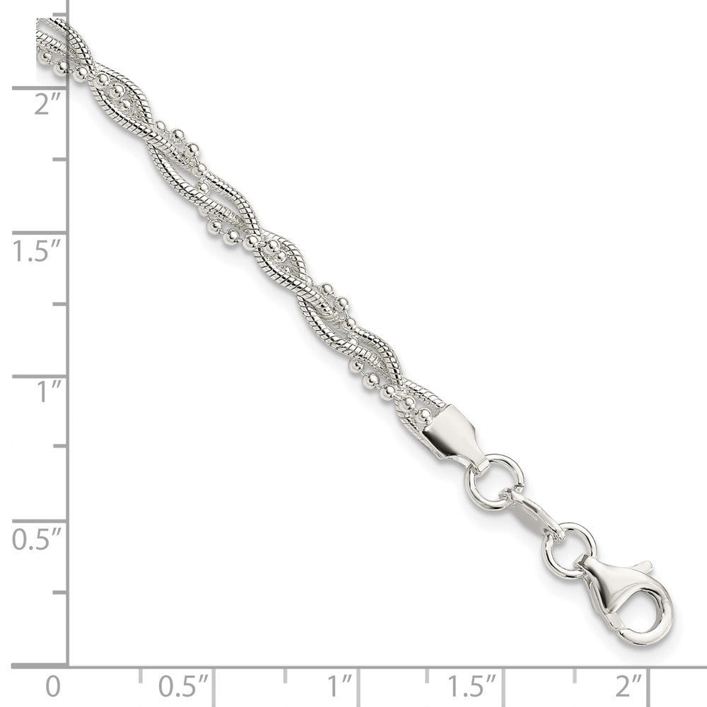Sterling Silver Fancy Braided Bracelet QG3299-7.5