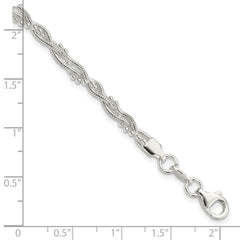 Sterling Silver Fancy Braided Bracelet QG3299-7.5