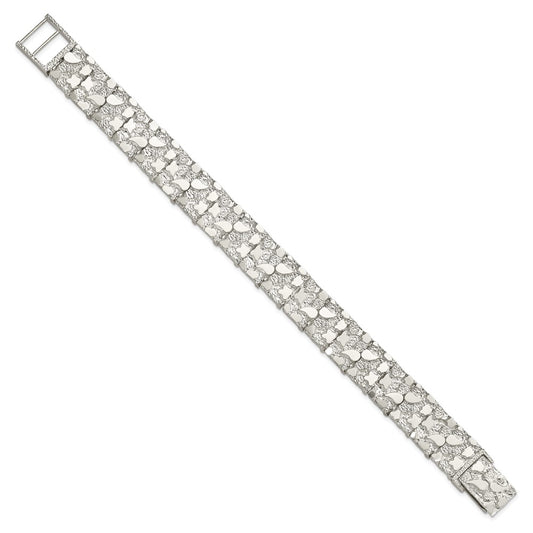 Sterling Silver 15mm Nugget Bracelet QG3325-8.5