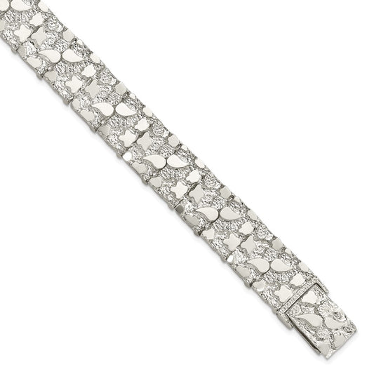 Sterling Silver 15mm Nugget Bracelet QG3325-8.5