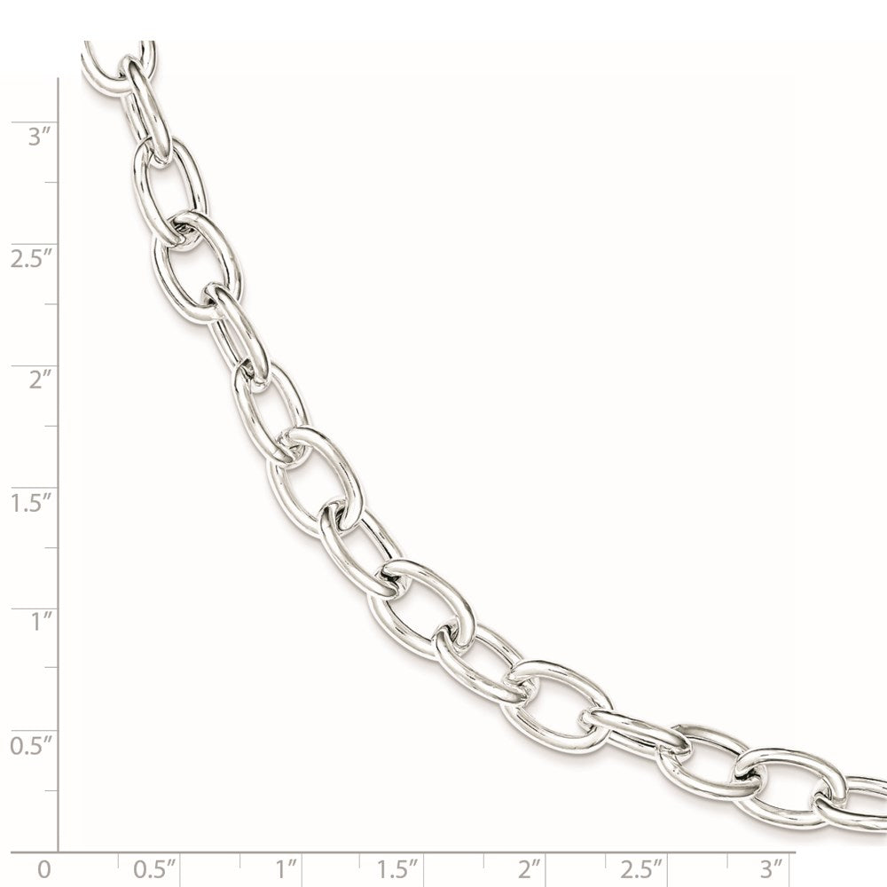 Sterling Silver Open Link Cable 8.50mm Bracelet QG3358-7.5