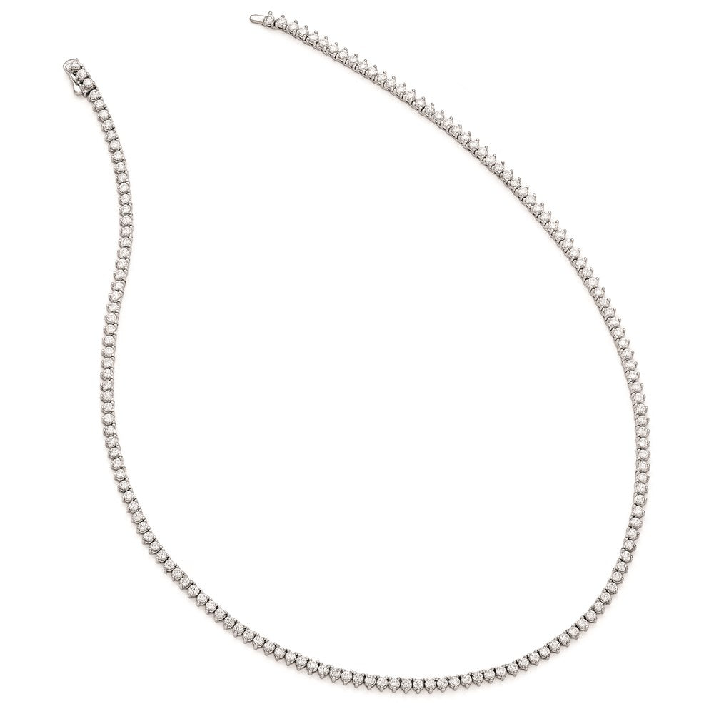 Sterling Shimmer Sterling Silver Rhodium-plated 18 inch 163 Stone CZ Riviera Necklace QG3482-18