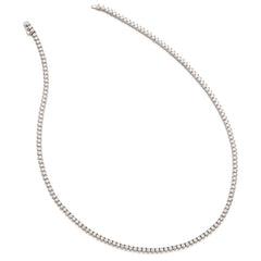 Sterling Shimmer Sterling Silver Rhodium-plated 18 inch 163 Stone CZ Riviera Necklace QG3482-18