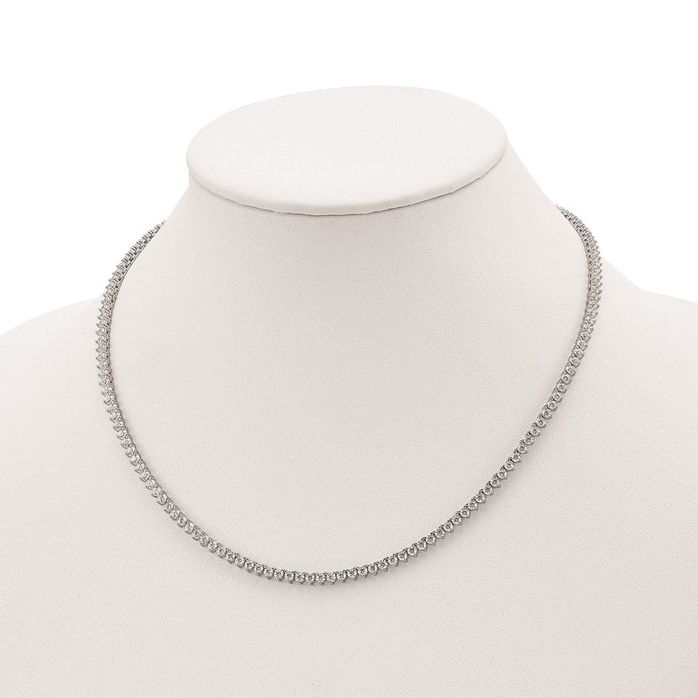 Sterling Shimmer Sterling Silver Rhodium-plated 18 inch 163 Stone CZ Riviera Necklace QG3482-18
