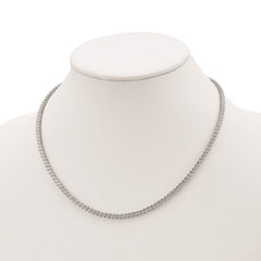 Sterling Shimmer Sterling Silver Rhodium-plated 18 inch 163 Stone CZ Riviera Necklace QG3482-18