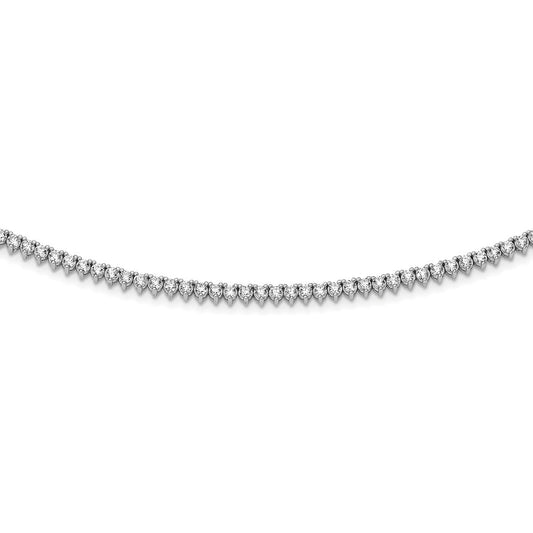 Sterling Shimmer Sterling Silver Rhodium-plated 18 inch 163 Stone CZ Riviera Necklace QG3482-18